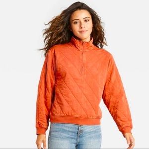 Universal Thread Orange Oversized Quarter Zip